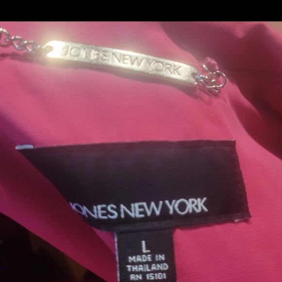 Jones New York Women SZ Lg VERY Pink lined Trench Coat Career Preppy color pop - Picture 2 of 11